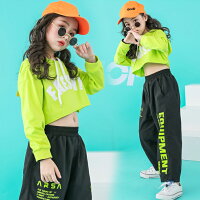 ダンス衣装キッズダンス長袖パーカーフード付きダンス衣装ヒップホップジュニア原宿系ダンスウェア半袖男女兼用個性派トップスカジュアルダンス服個性派ストリートファッション男の子女の子ロック風英文字送料無料4416