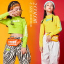 【在庫処分!クーポン利用で70%OFF!】キッズダンス衣装 キッズダンス ダンス衣装 ロンティー ロンT へそ出し ハイネック モックネック プルオーバー ショート丈 英文字プリント 長袖 カジュアル 個性派 トップス 秋冬 ストリートファッション ヒップホップ 舞台 演出服