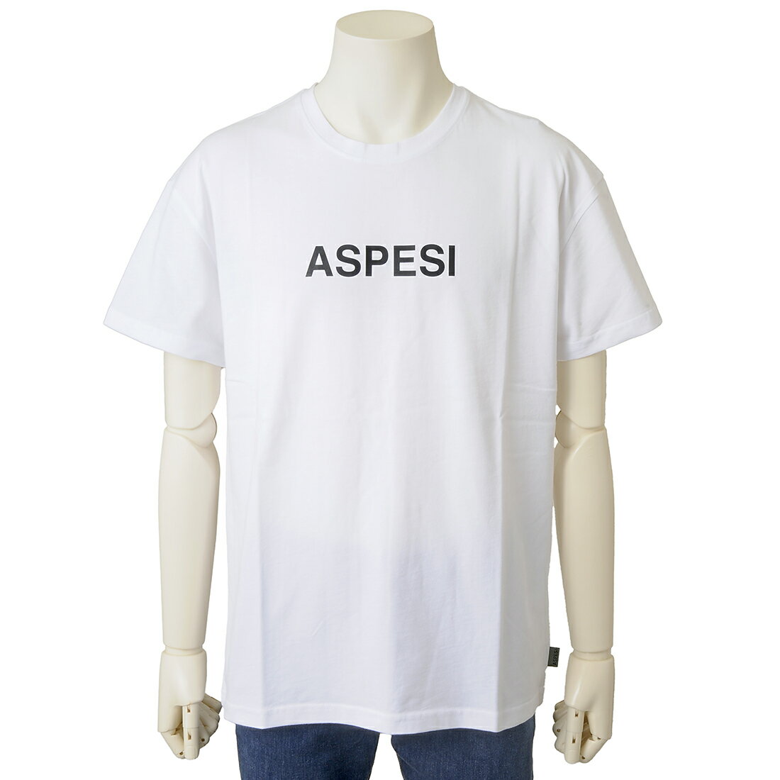 訳あり　襟首部分左側に汚れあり　ASPESI アスペジ Tシャツ サイズL メンズ ホワイト ASP1MTS02-WH-L T-SHIRT