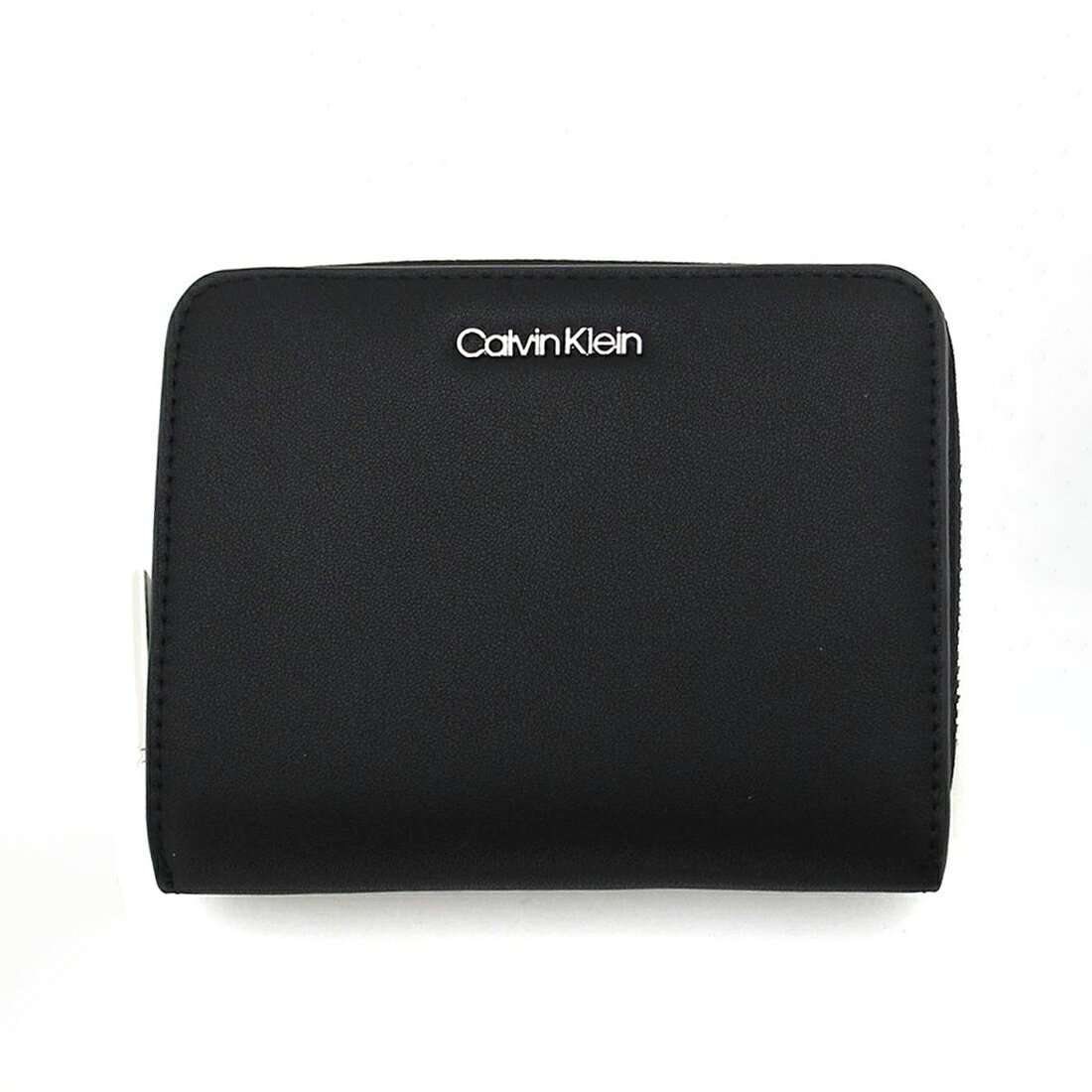 B, C, D, G, J, L, S, T, Z - 訳あり 正面左側革スレあり Calvin Klein Jeans カルバンクラインジーンズ 二つ折り財布 レディース ブラック K60K610300 BAX