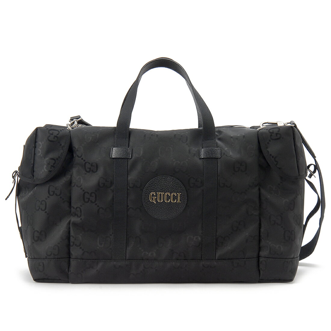 GUCCI グッチ 2WAYボストンバッグGG柄ダークグレー×ブラック GUCCI グッチ 2WAYボストンバッグGG柄ダークグレー×ブラック
