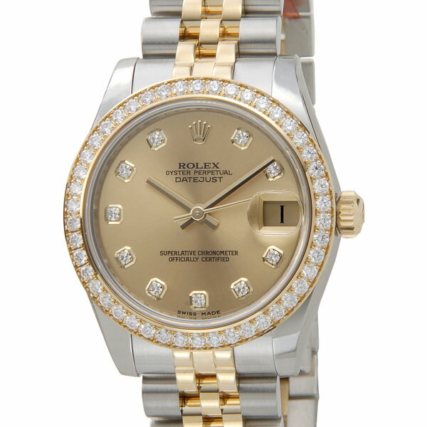 ロレックス ROLEX 178383G デイトジャスト レディース 腕時計 ゴールド ボーイズ ダイヤモンド10P＆ベゼル部分46P 新品 当店5年保証