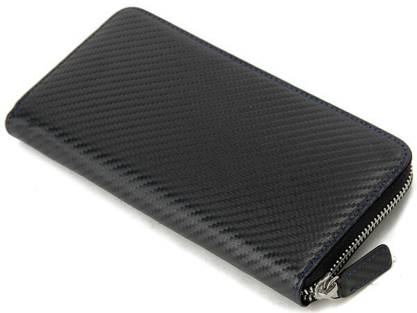 monte SPIGA モンテスピガ 長財布 MOSQS374DBKBL カーボン調 ラウンドファスナー長財布 ブラック メンズ 新品 2