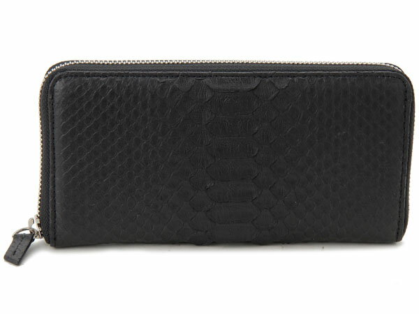 ヘビ革ラウンドファスナー長財布ダイ...