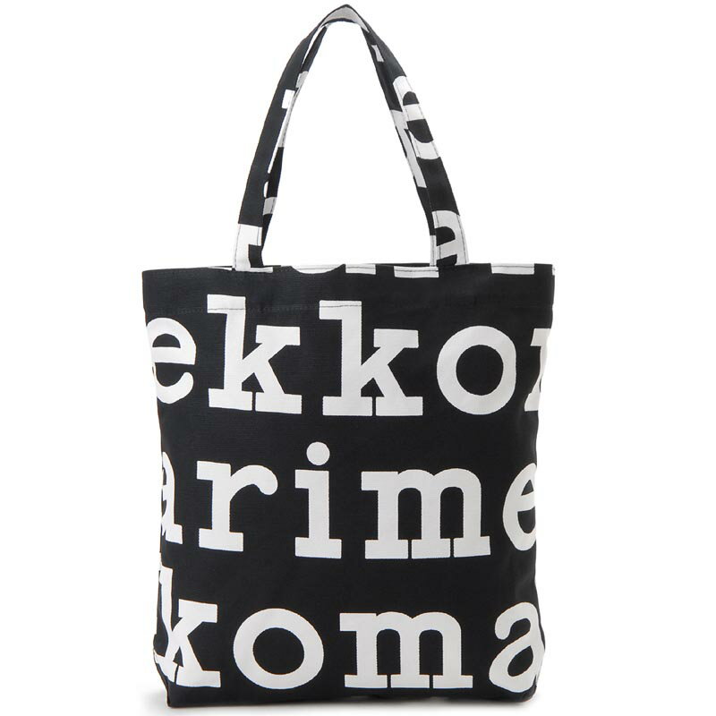 マリメッコ 帆布・キャンバス トートバッグ レディース お買い物マラソン ポイント10倍 マリメッコ marimekko トートバッグ 47312-911 コットン ロゴ キャンバストート ブラック レディース バッグ 新品 送料無料】