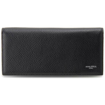 モンテスピガ monte SPIGA 牛革 本革財布 メンズ ブラック 黒 MOSMSP011BK 二つ折り 長財布