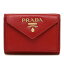 プラダ PRADA 三つ折り財布 レディース レッド 1MH021 QWA F068Z サフィアーノ コンパクト財布