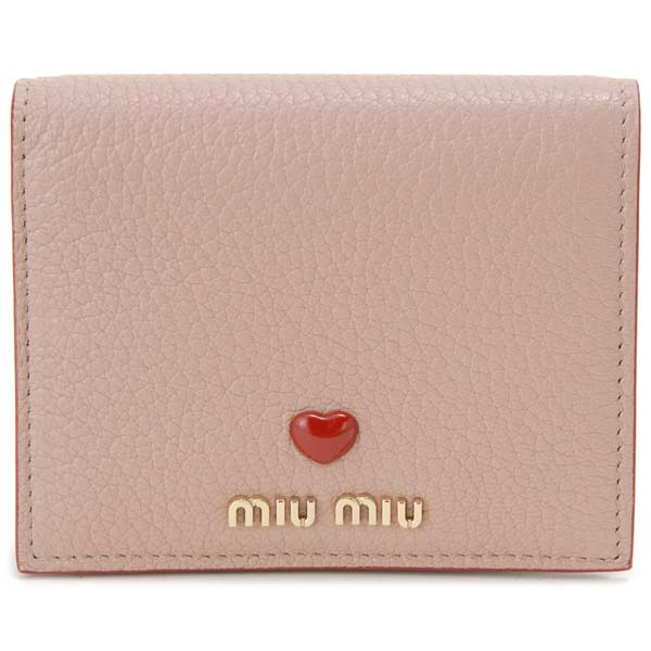 ミュウミュウ MIU MIU 二つ折り財布 レディース ピンク 5MV204 2BC3 F0615 MADRAS マドラス ラブハートのサムネイル