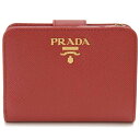 プラダ PRADA 二つ折り財布 レディース レッド 1ML018 QWA F068Z サフィアーノ コンパクト財布