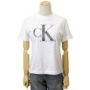 カルバンクラインジーンズ CALVIN KLEIN JEANS Tシャツ レディース ホワイト J20J215605 0K6 ロゴTシャツ 半袖