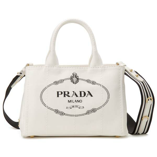 PRADA プラダ トートバッグ レディース ビアンコ 1BG439 ZKI F0964 ROO CANAPA カナパ キャンバスバッグのサムネイル