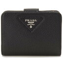 プラダ 財布（レディース） PRADA プラダ 二つ折り財布 レディース ブラック 1ML018 2BBE F0002 サフィアーノ コンパクト財布