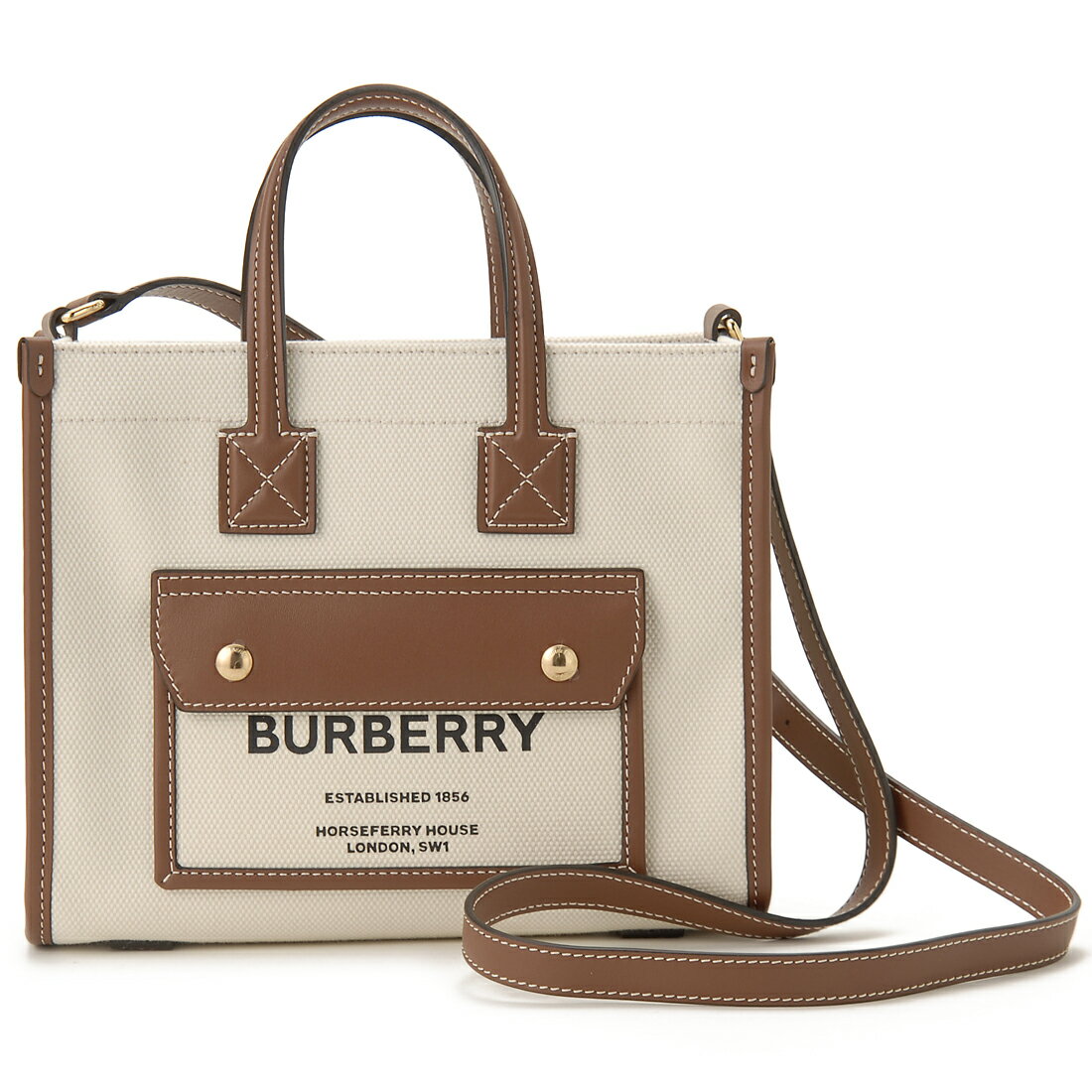 バーバリー トートバッグ（レディース） 楽天スーパーSALE ポイント5倍 BURBERRY バーバリー トートバッグ レディース ナチュラル 8044143 キャンバスバッグ