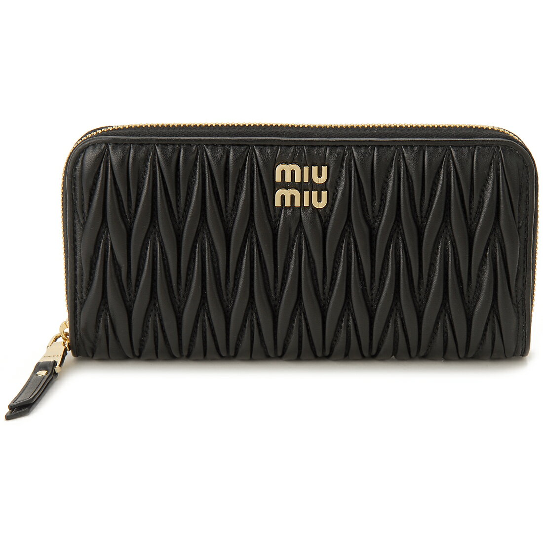 ミュウミュウ 財布（レディース） MIU MIU ミュウミュウ 長財布 レディース ブラック 5ML506 2FPP F0002 マトラッセ