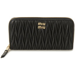 ミュウミュウ 長財布（レディース） MIU MIU ミュウミュウ 長財布 レディース ブラック 5ML506 2FPP F0002 マトラッセ