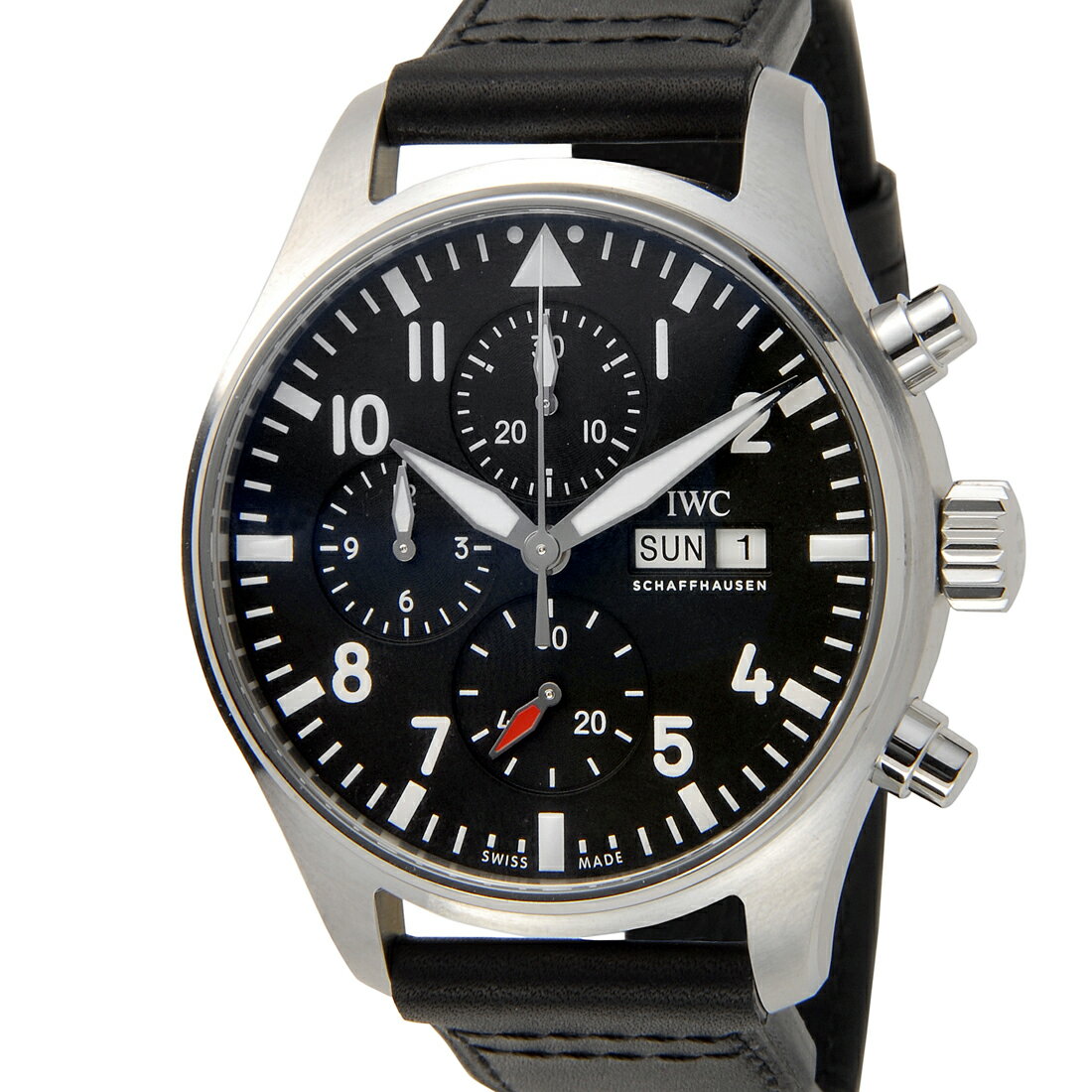IWC パイロットウォッチ 腕時計（メンズ） 訳あり 革ベルトヨレあり 未使用品 IWC IW378001 パイロットウォッチ クロノグラフ 腕時計 メンズ