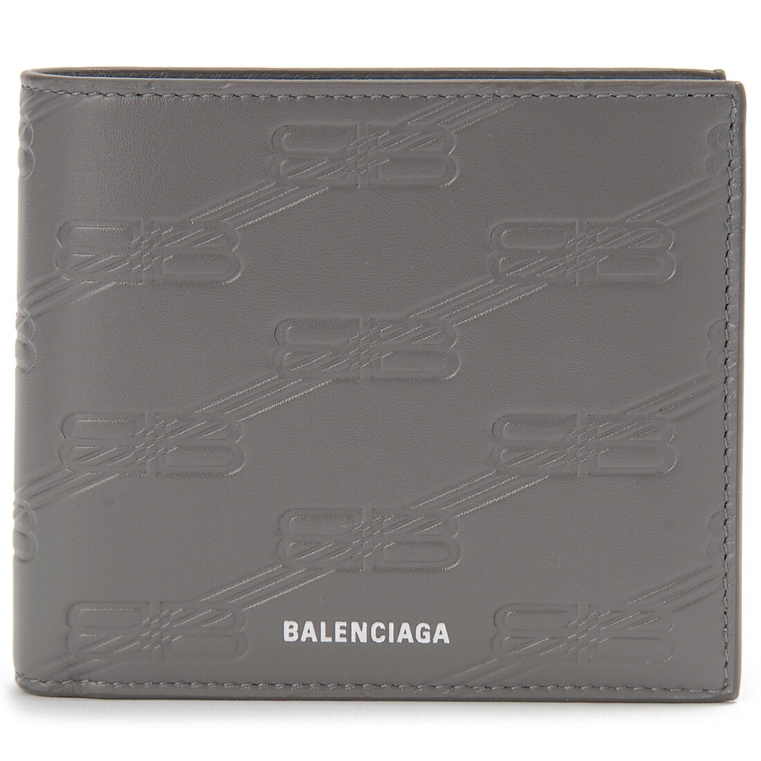 バレンシアガ 財布（メンズ） 訳あり　正面右上に革はがれあり　BALENCIAGA バレンシアガ 二つ折り財布 メンズ ブラック 718395 210JS 1404 BBモノグラム