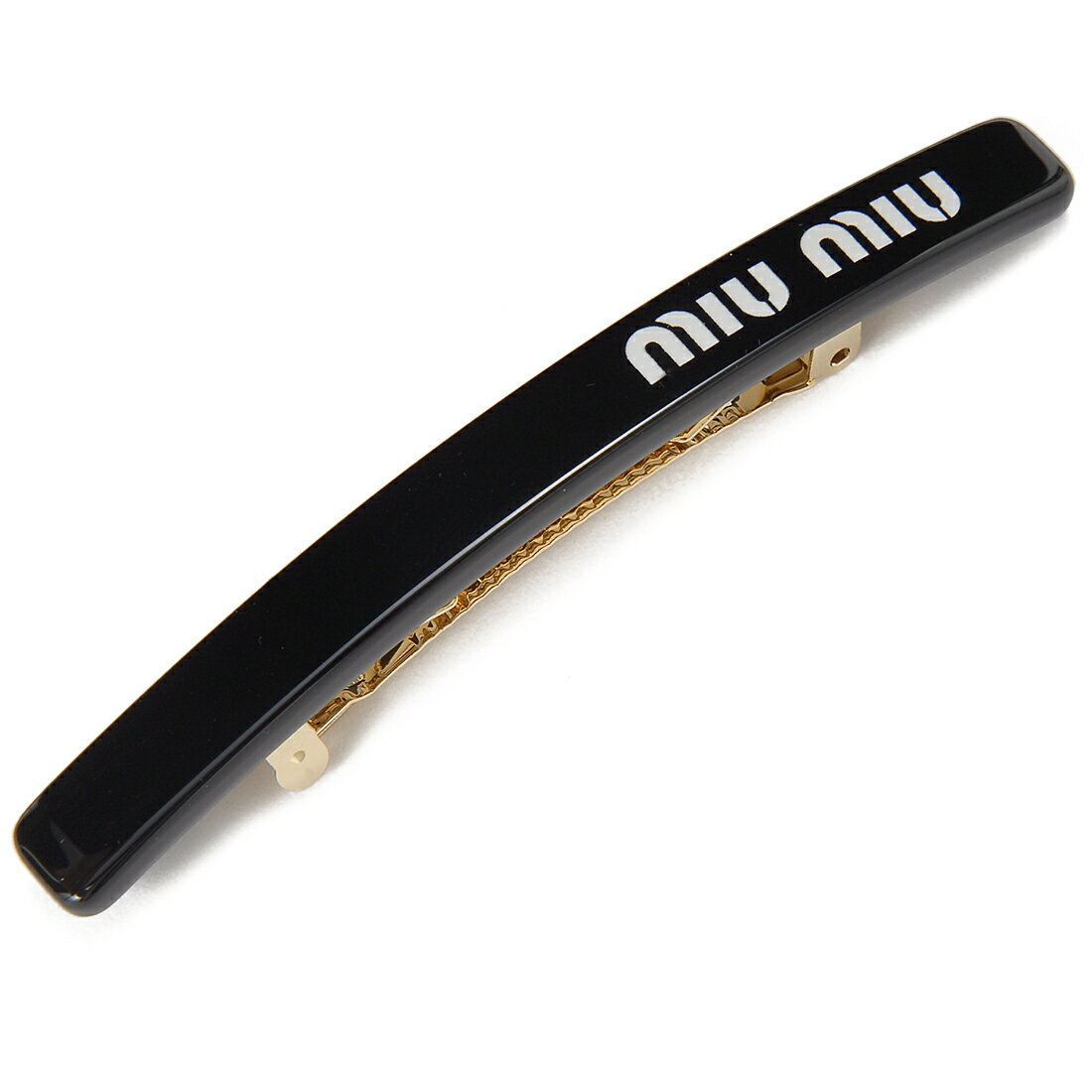 ミュウミュウ バレッタ MIU MIU ミュウミュウ バレッタ レディース ブラック 5IF125 2F8O F0967　ミュウプレックスジュエル