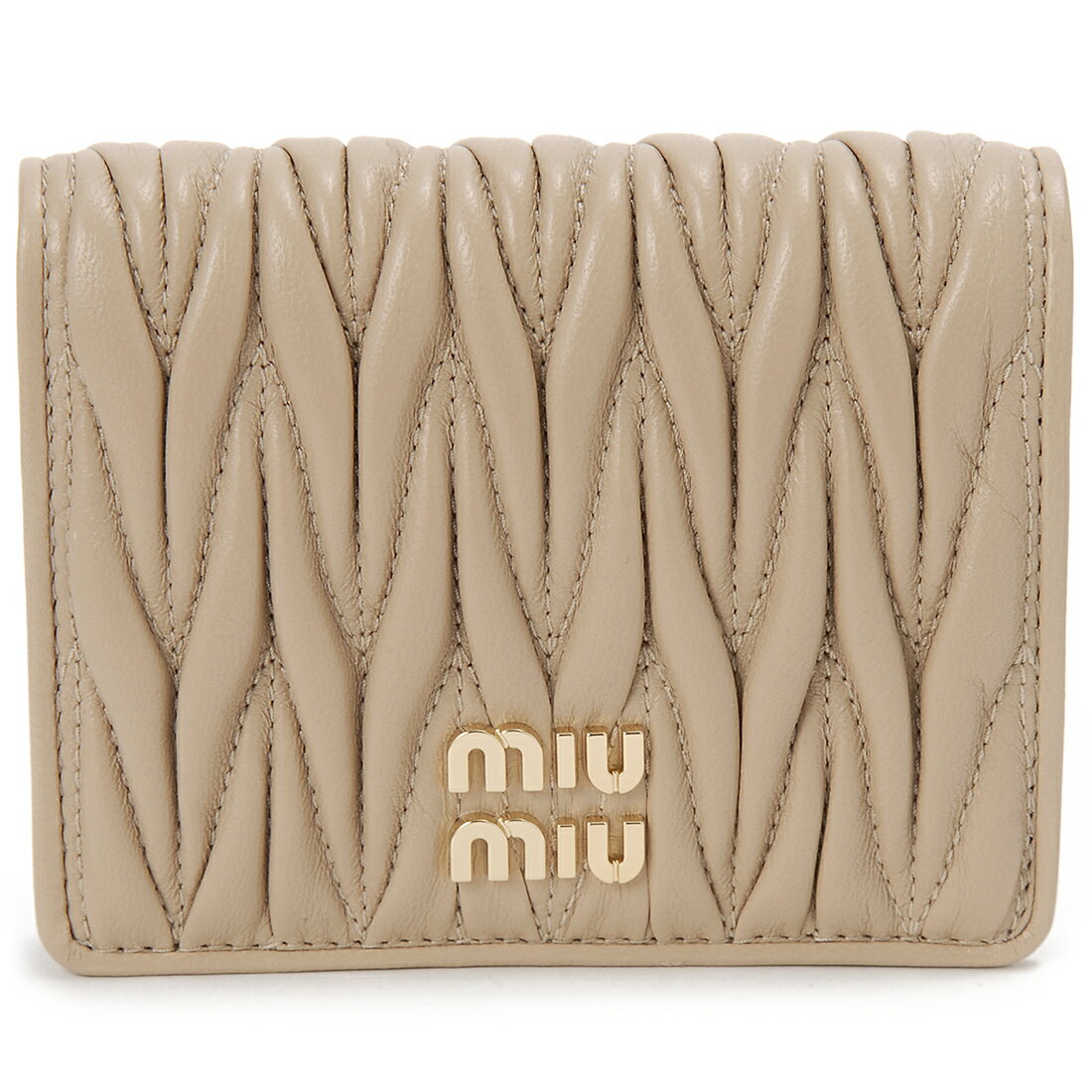 ミュウミュウ 革二つ折り財布 レディース 訳あり　側面に革はがれあり　MIU MIU ミュウミュウ 二つ折り財布 レディース 5MV204 2FPP F0036