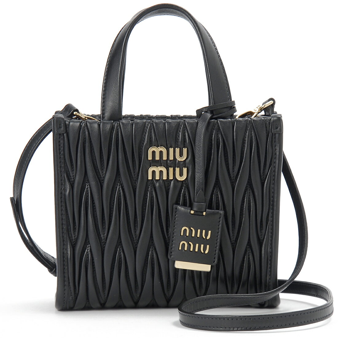 ミュウミュウ ハンドバッグ miumiu ミュウミュウ ハンドバッグ レディース ブラック 5BA277N88F0002OOO MATELASSE マテラッセ