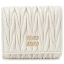 ミュウミュウ 財布（レディース） MIU MIU ミュウミュウ 三つ折り財布 レディース ホワイト 5MH033 2FPP F0009 TRI FOLD WALLET