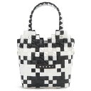 訳あり ロゴ部分右端の革不良 MARNI マルニ ハンドバッグ M00637 MW72F 100 ダイヤモンド バスケット