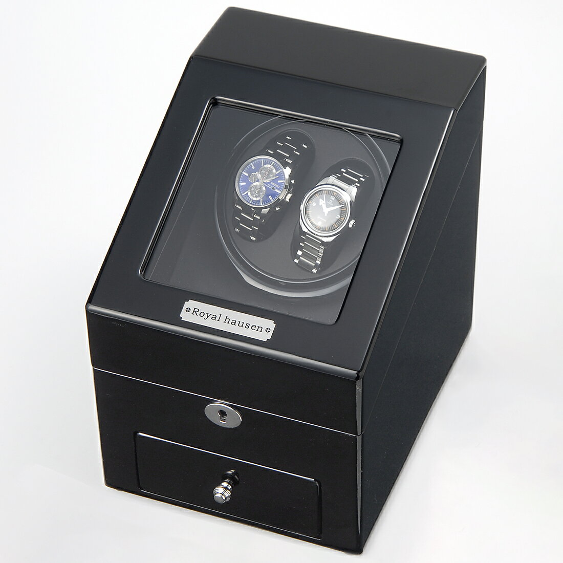 ポイント10倍セール 公式 Royal hausen ロイヤルハウゼン 時計収納ケース付き高級ワインダー 木製 2本巻3本収納