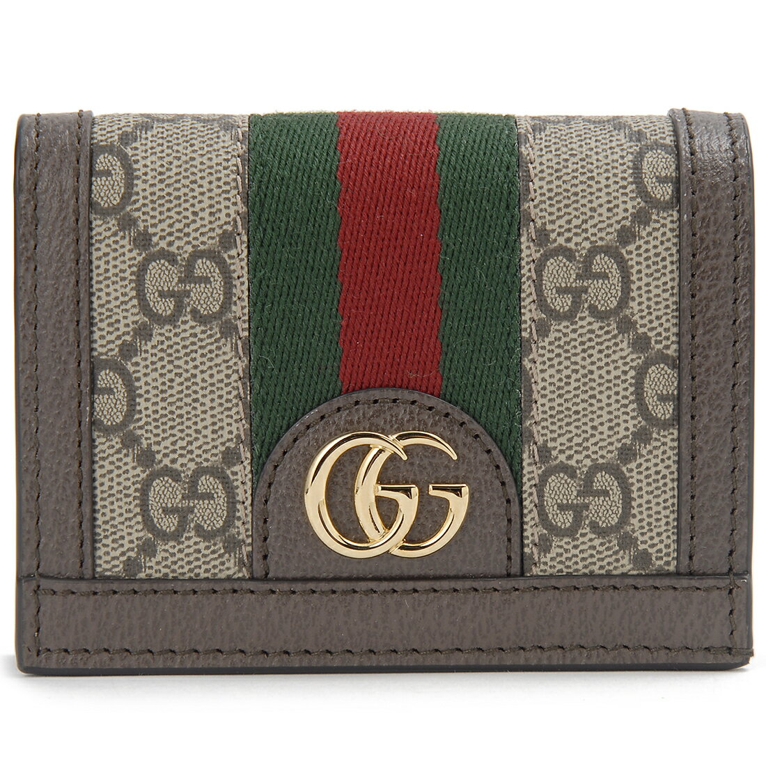 グッチ 二つ折り財布 レディース GUCCI グッチ 二つ折り財布 ベージュ×ブラウン 523155 96IWG 8745 Ophidia オフィディア GGスプリーム