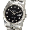 ロレックス ROLEX 116234 G-BK デイトジャスト ブラック ダイヤモンド10P メンズ 腕時計 新品 当店5年保証