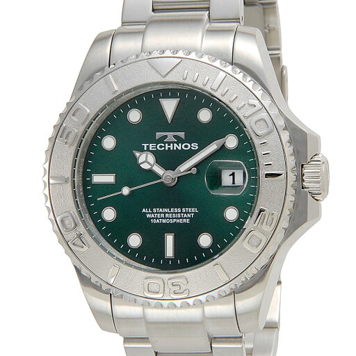 TECHNOS テクノス T9C29SM 100周年記念モデル グリーン×シルバー メンズ 腕時計