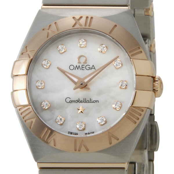 オメガ OMEGA コンステレーション ブラッシュ クオーツ レディース 腕時計 PG×SS 12Pダイヤ 123.20.24.60.55.001 新品 当店5年保証