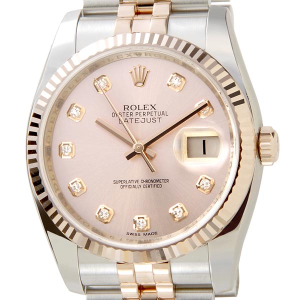 ロレックス ROLEX 116231 G デイトジャスト ピンク ダイヤモンド10P メンズ 腕時計 ...