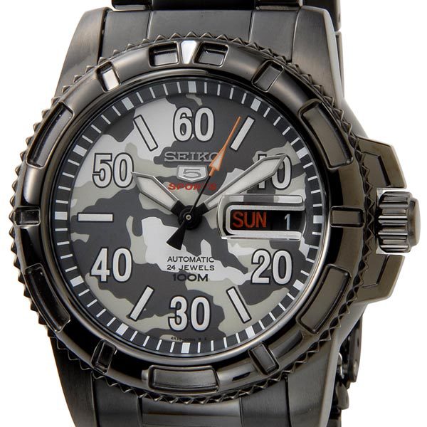 スポーツ セイコー SEIKO SEIKO5 スポーツ 腕時計 SRP225K1 自動巻き メンズ グレーカモフラージュ セイコーウオッチ 新品