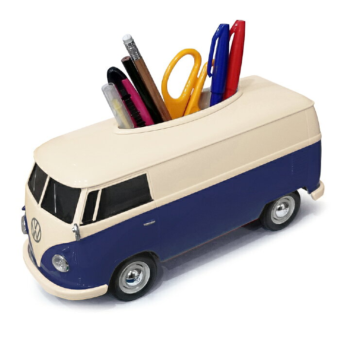 【マラソン期間P最大29倍】ティッシュケース 小物入れ 車 公式ライセンス取得商品 CAMSHOP(キャムショップ) ティッシュケース フォルクスワーゲン バス T1 ツートーン ネイビー 104153 [2]