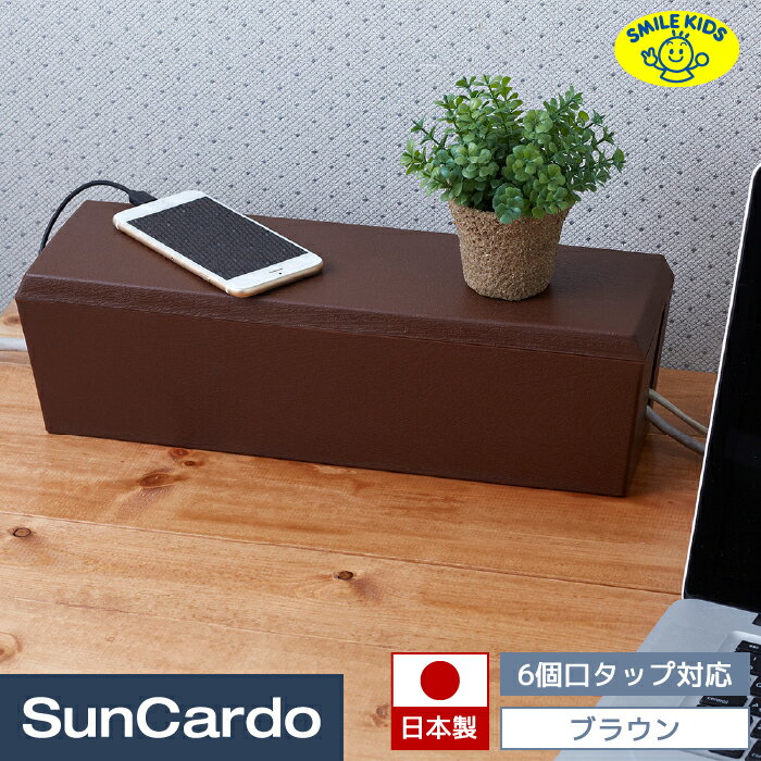 【4/4〜4/10 マラソン期間P最大28.5倍】電源タップ コンセント ケーブル 配線 コードケース ケーブル隠し 収納 ボックス カバー SMILE KIDS(スマイルキッズ) スリムタップボックス ブラウン AKD-50BR