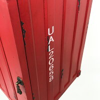 【コンテナ型ボックス(縦型)レッド】箱ボックスコンテナ木製収納2段レッドディスプレイエイジングインダストリアルブルックリンヴィンテージオリジナルデザインステンシル送料無料
