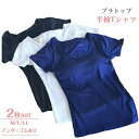 ブラトップ半袖 Tシャツ 2枚セットレディース 選べる セット カップ付きホワイト ブラック ネイビー 肌着アンダーゴムあり シンプル インナーブラトップ 半袖 下着 ランダム 送料無料