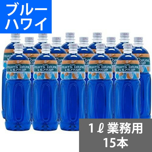 SUNC ブルーハワイシロップ(業務用)【ブルーハワイフレーバーシロップ】1Lペットボトル×15本