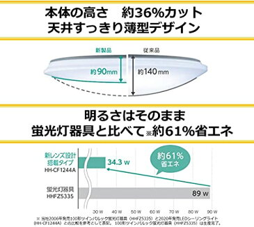 サイズ:18畳 パナソニック LEDシーリングライト 大光量モデル 調光・調色可 リモコン付 18畳 HH-CF1833A