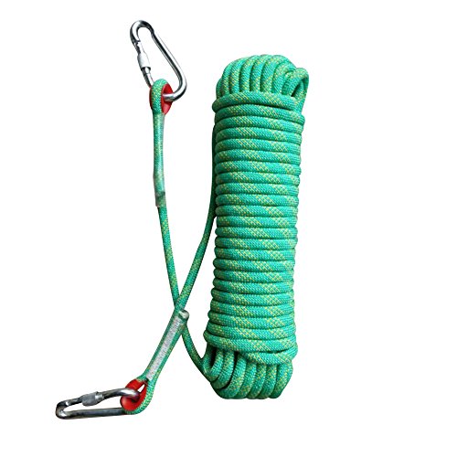 色：グリーン 50m QIANGSHENG 多目的ロープ 太さ： 10mm 長さ： 50m 耐荷重1000* 収納袋セット アウトドア キャンプ 防災 (グリーン 50m)
