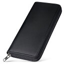 色:Black ecoofee 財布 メンズ 長財布 栃木レザー 一流の革職人が作る 本革 大容量 スキミング防止 YKK製 ラウンドファスナー 男性 ウォレッ...