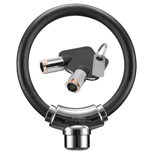 色：ブラック ULAC自転車 鍵 ケーブルロック u字ロック 亜鉛合金 クロスバイク ワイヤーロック バイク ユニーク鍵2本 太さ12* 高切断対抗 盗難防止 頑丈 3色(ブラック)