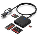 BENFEI メモリカードリーダー, 4in1 USB-C/USB - SD/TF(Micro SD)/ MS/CFカードリーダーアダプター メモリー カードリーダー OTG対応 高速転送 iPhone 15 Pro/Max, MacBook Pro/Air 2023, iPad Pro, iMac, S23, XPS 17,Windows11 A