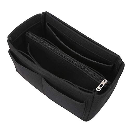 色：ブラック サイズ：M (26 x 16 x 15 cm) APSOONSELL Felt Bag Organizer Bag in Bag Insert バッグインバッグ レディース フェルト 軽量 バックインバック フェルト 自立