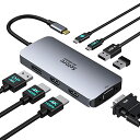 色：2HDMI DP VGA 2つHDMI DP VGA 4画面拡張 USB C ハブ ドッキングステーション hdmi 2ポート 4画面拡張可能 4K対応 100W 急速充電 Displayport VGA 2 USB A 2.0 MacBook Pro/Air 2020 Dell XPS 13/15 Lenovo Yoga HPなどタイプC