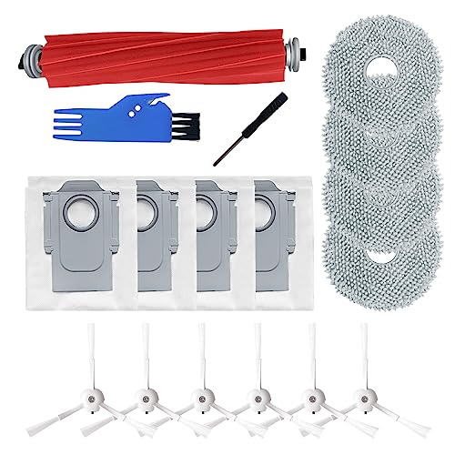 q revo 交換用 Roborock Q Revo P10掃除機交換部品セット メインブラシ1本 サイドブラシ6本 モップクロス4枚 ダストバッグ4枚 (17...