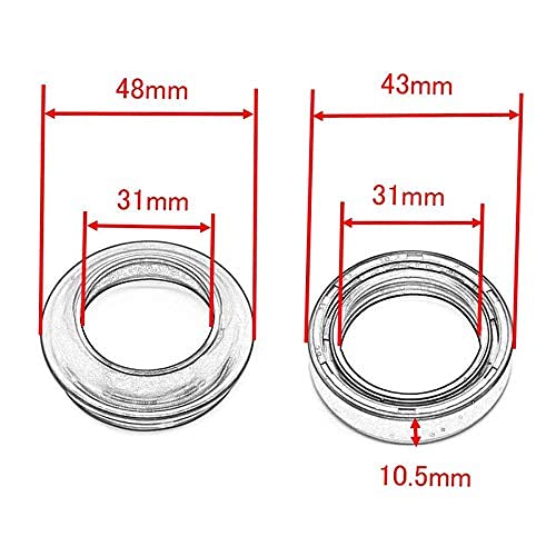 ALPHARIDER汎用31mmx43mmx10.5mmフロントフォークオイルシールダストシール一台分4個セットガードガスケットホンダAPECB125JAZZMAGNAMBX125FNS-1エイプエイプ100マグナマグナ50等に適用オ