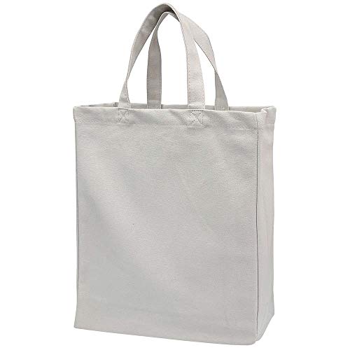 色:グレー 丸玉工業 手提げ袋 厚手 コットンバッグ A4 マチ付き グレー 824315