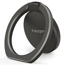 色：ブラック サイズ：Style Ring POP Spigen スマホリング 薄型 落下防止 スタンド機能 車載ホルダー 対応 360回転 スタイルリング 360 000SR24433 (ガンメタル) ブラック