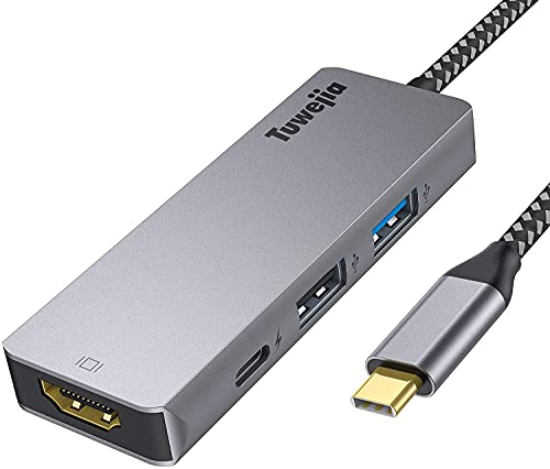 USB Type c アダプタ マルチポート Tuwejia タイプc ハブ 4K 解像度 hdmiポート*USB 3.0 データ転送ポート*USB 2.0ポート*USBタイプC急速PD充電ポート 4-in-1 変換 アダプター MacBook Pro/MacBook Air 13インチ 2023